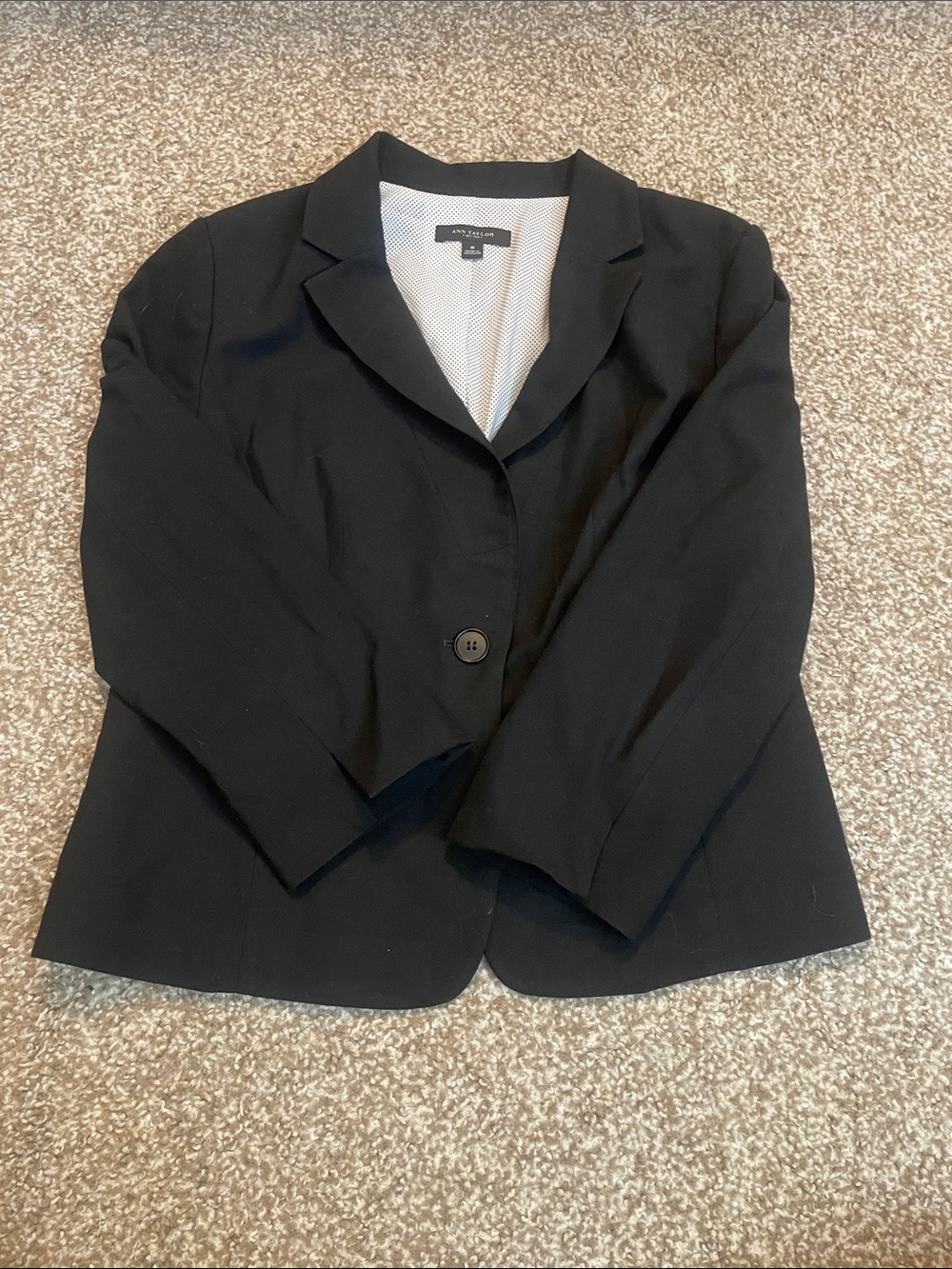 Ann Taylor Black Single-Button Blazer Jacket